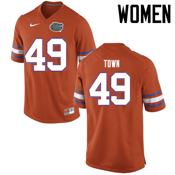 Florida Gators Women #49 Cameron Town College Football Jerseys Orange